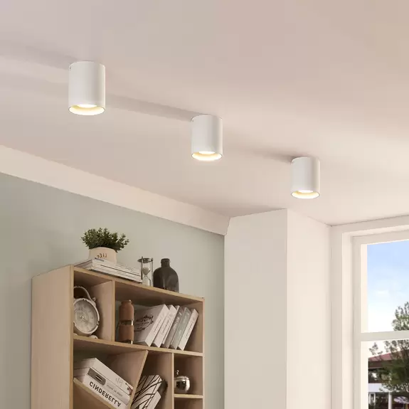 Lampenwelt Aufbau-Downlight Carson in Weiß Rabatt