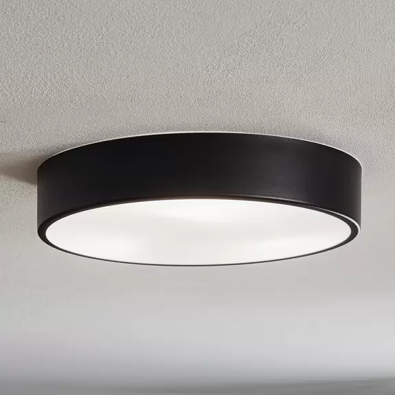 Lampenwelt Deckenleuchte Cleo 400, IP54, Ø 40 cm schwarz Cyber Monday