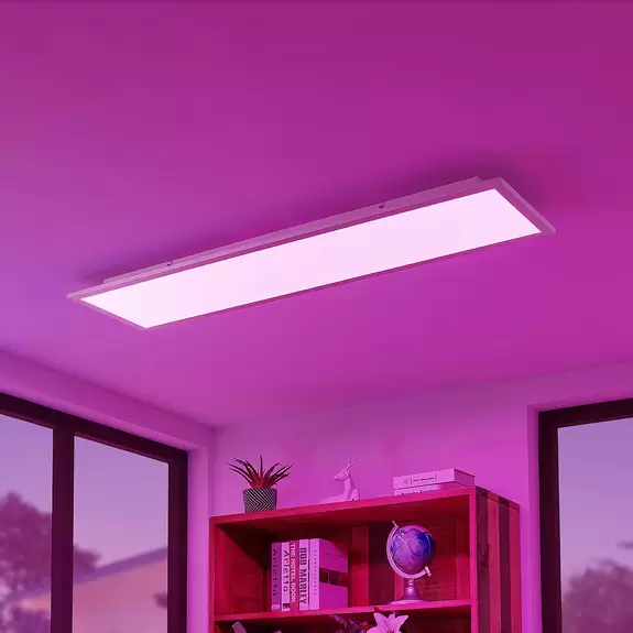 Lampenwelt Lindby Smart LED-Deckenpanel Kjetil 120 x 30 cm Tuya RGB CCT Vatertagsangebot