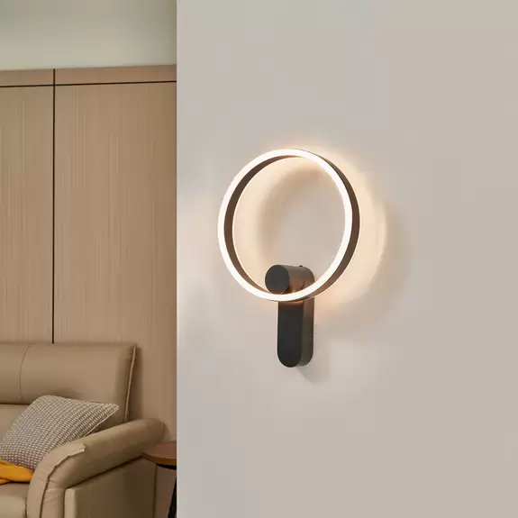 Lampenwelt Lucande LED-Wandlampe Yekta, direkt, schwarz, 18W Top Angebot