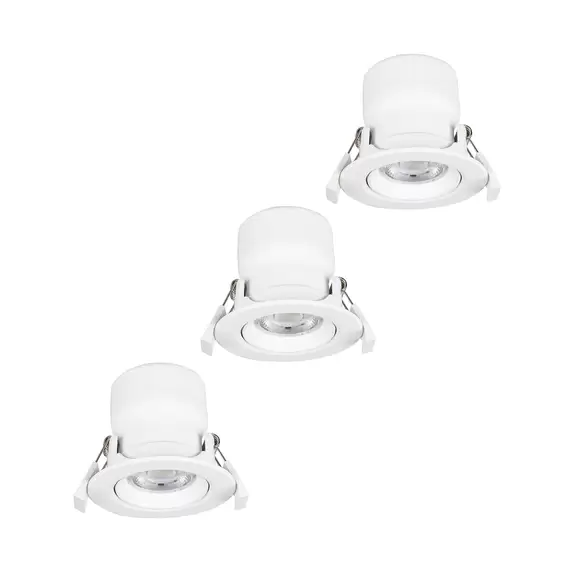 Lampenwelt Prios LED-Einbaulampe Shima, weiß, 7W, 3000K, 3er, dimmbar Räumungsverkauf