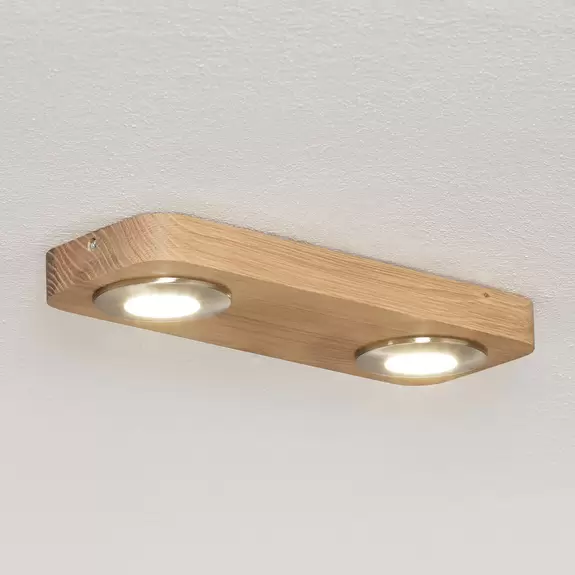 Lampenwelt LED-Deckenlampe Sunniva in natürlichem Holz-Design Riesige Ersparnisse