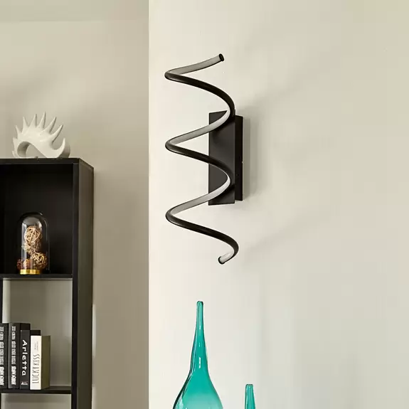 Lampenwelt Lindby Agostara LED-Wandlampe, Spirale, schwarz Wochenangebot
