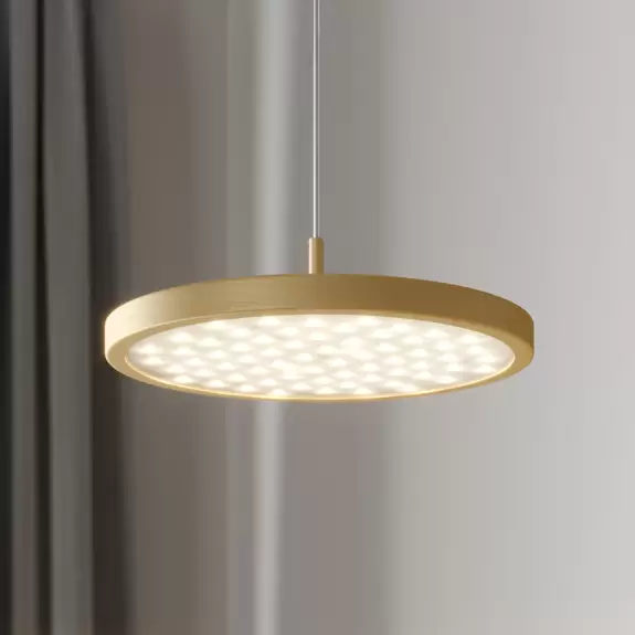 Lampenwelt Quitani LED-Pendellampe Gion, 1-flammig, weiß/messing Sonderangebot der Fabrik