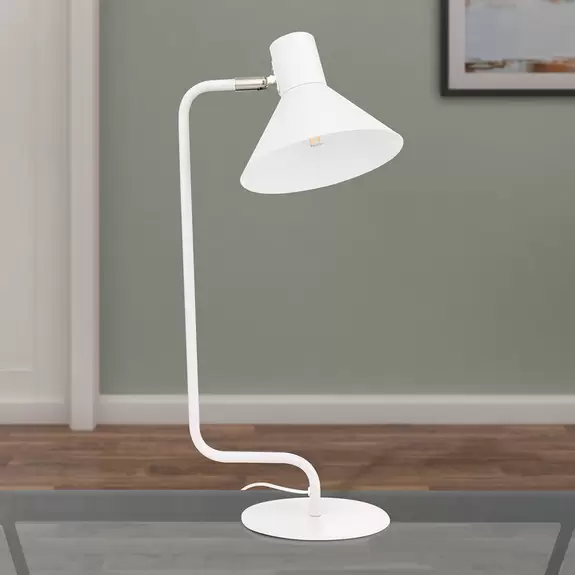 Lampenwelt Schreibtischlampe Viktoria Kopf verstellbar weiß Bis zu 55% Rabatt