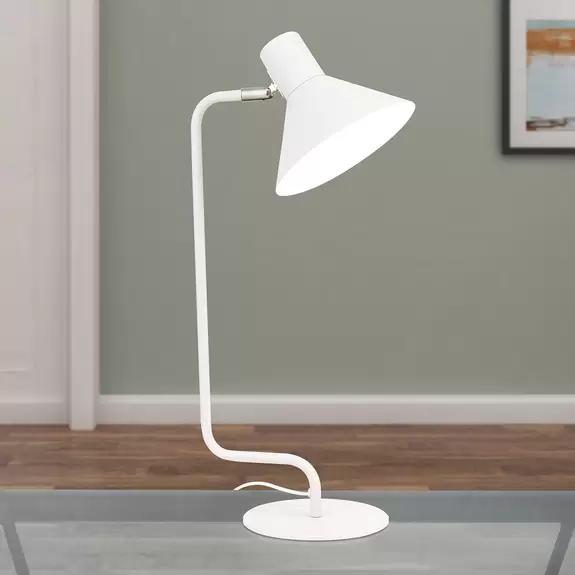 Lampenwelt Schreibtischlampe Viktoria Kopf verstellbar weiß Bis zu 55% Rabatt