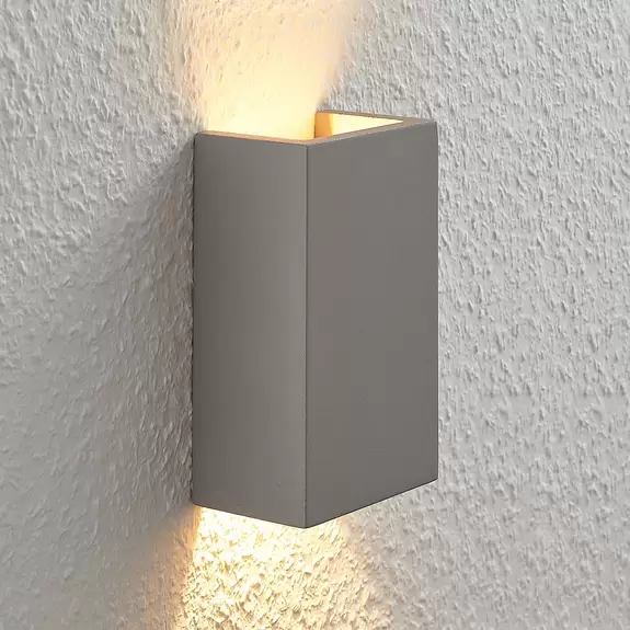 Lampenwelt Beton-Wandleuchte Smira in Grau, 11x18cm Begrenzt auf 3 Tage