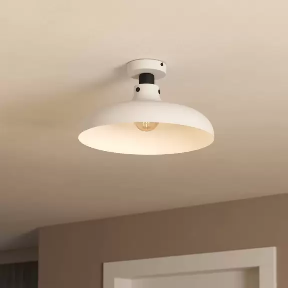 Lampenwelt Deckenleuchte Matlock, Ø 38 cm, grau/schwarz zollfrei