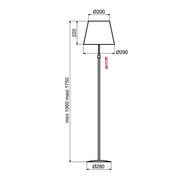 Lampenwelt Aluminor Store Stehlampe, weiß/rot 50% Rabatt für begrenzte Zeit