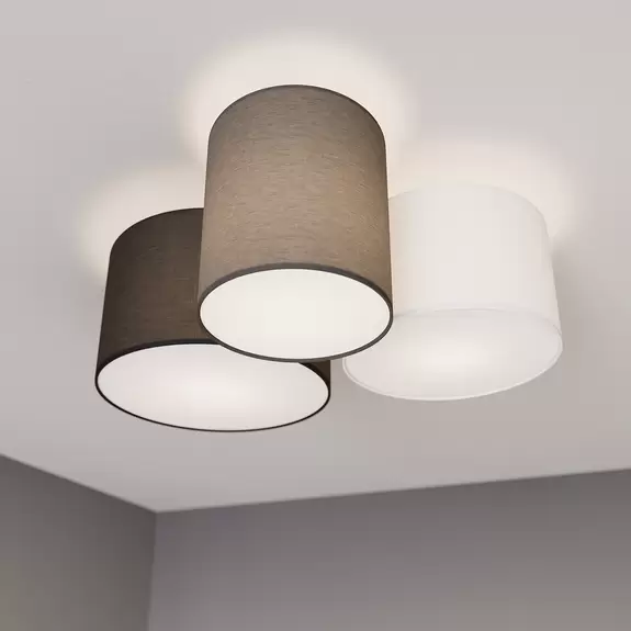 Lampenwelt Lindby Laurenz Deckenlampe, 3-fl., grau, braun Meist gekauft