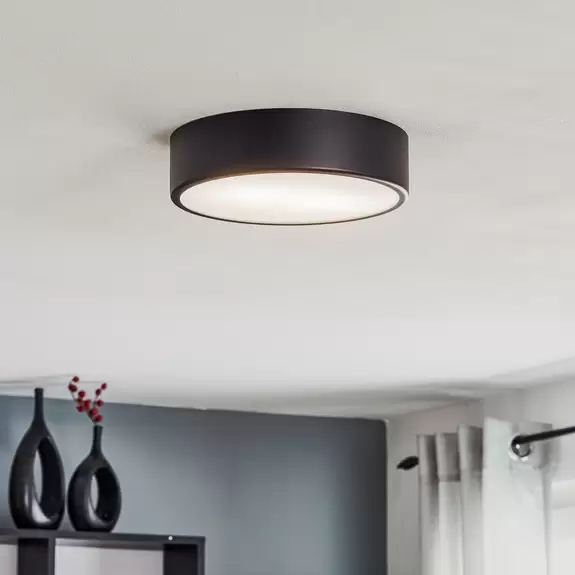 Lampenwelt Deckenleuchte Cleo, Ø 30 cm, schwarz Cyber Monday