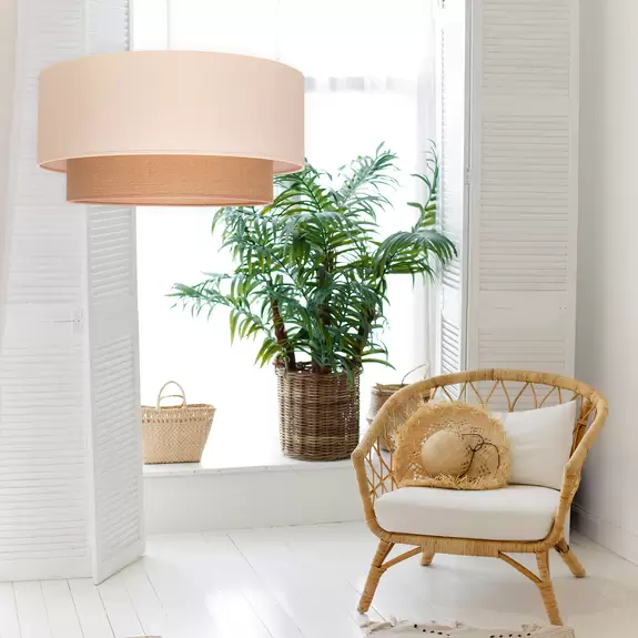 Lampenwelt Hängeleuchte Boho, Ø 60 cm 1-flg. ecru/Jute braun Weihnachtsangebot