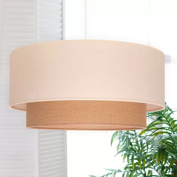 Lampenwelt Hängeleuchte Boho, Ø 60 cm 1-flg. ecru/Jute braun Weihnachtsangebot