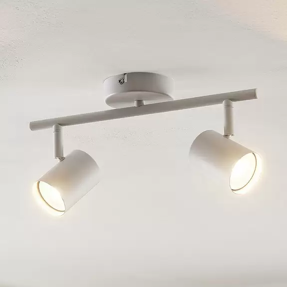 Lampenwelt Lindby Deckenleuchte Jorell, weiß matt, 2-flammig, Metall Vatertagsangebot