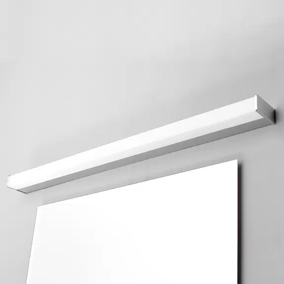 Lampenwelt LED-Bad- und Spiegelleuchte Philippa, eckig, 88cm, chrom Lagerräumung