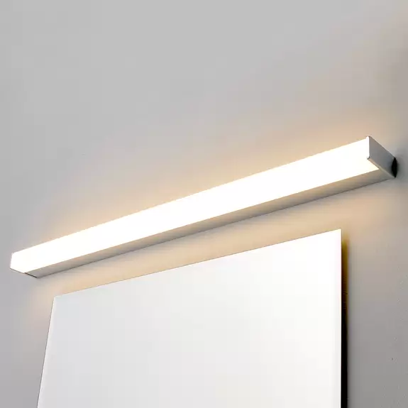 Lampenwelt LED-Bad- und Spiegelleuchte Philippa, eckig, 88cm, chrom Lagerräumung