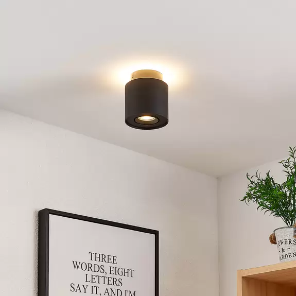 Lampenwelt Arcchio Deckenlampe Walisa, Ø 10 cm, schwarz, Alu Exklusive Angebote
