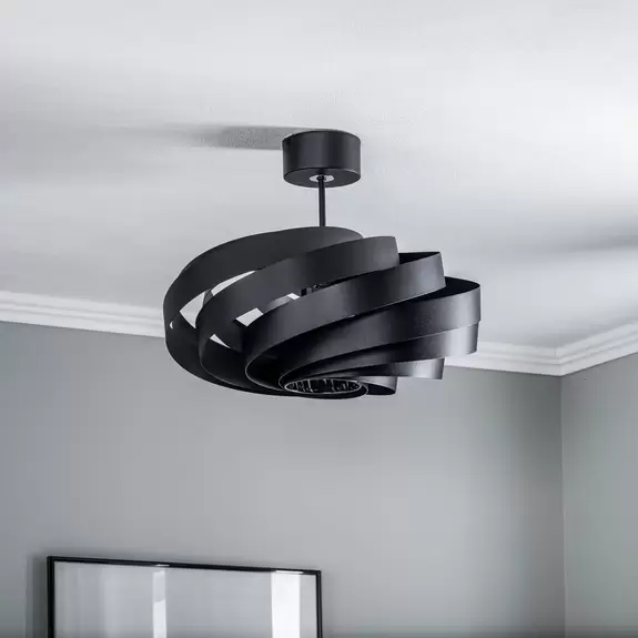 Lampenwelt Deckenleuchte Vento, schwarz, Ø 50 cm, Metall, E27 JETZT KAUFEN