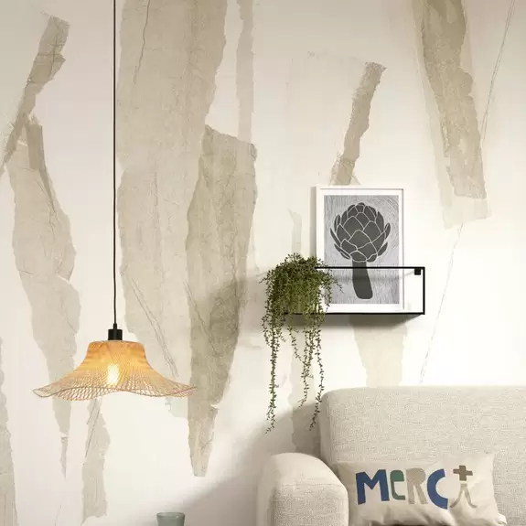 Lampenwelt GOOD & MOJO Ibiza Hängelampe Ø 50 cm natur Letzter Tag