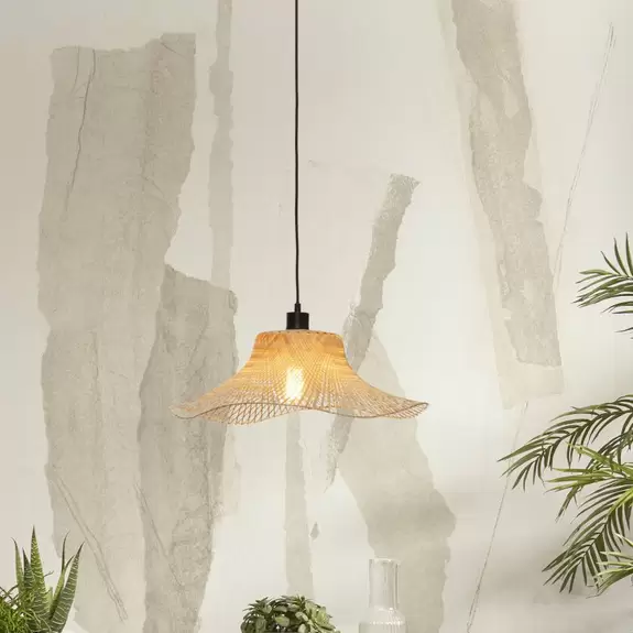 Lampenwelt GOOD & MOJO Ibiza Hängelampe Ø 50 cm natur Letzter Tag