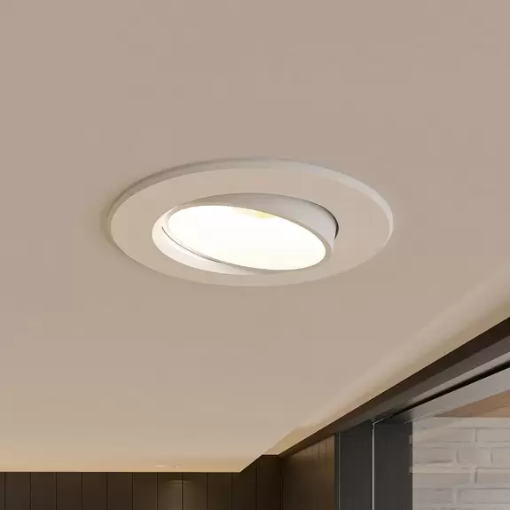Lampenwelt Prios LED-Einbauleuchte Shimar, weiß, 9 W, 3000K, dimmbar Bis zu 65% Rabatt