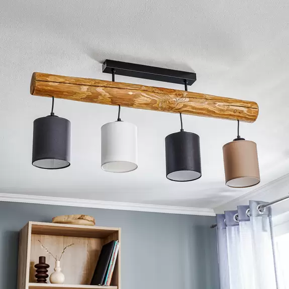 Lampenwelt Decke Furesta gebeizt braun/schwarz/weiß/anthra 4f Nur für heute