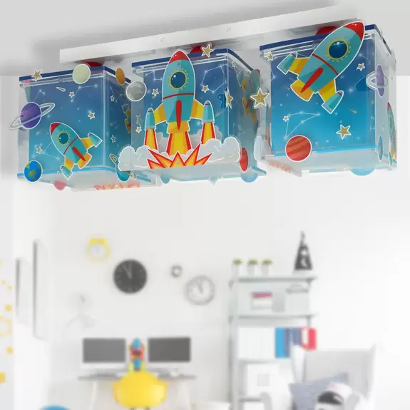 Lampenwelt Dalber Rocket Deckenleuchte dreiflammig für Kinder zollfrei