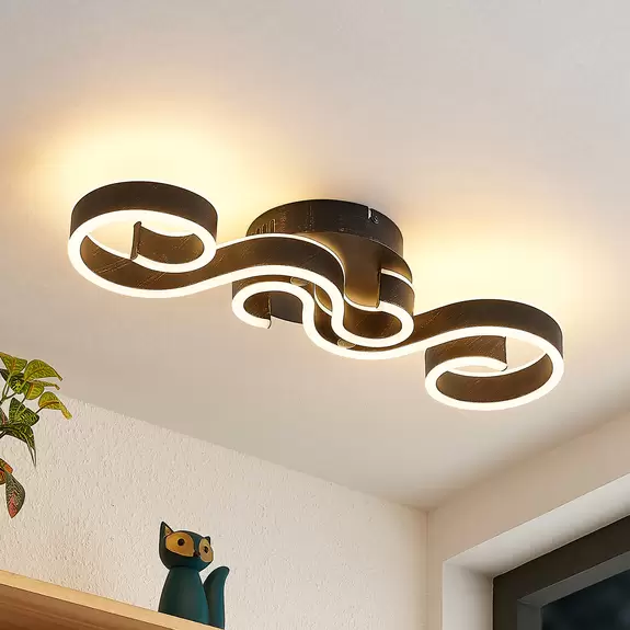 Lampenwelt Lucande Admira LED-Deckenlampe, 51,7 cm schwarz Meist gekauft