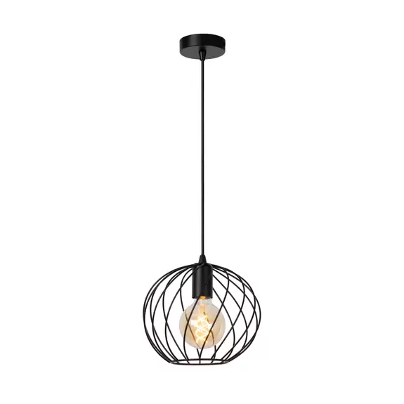 Lampenwelt Hängeleuchte Danza, einflammig, Ø 25 cm, schwarz Versandkostenfrei