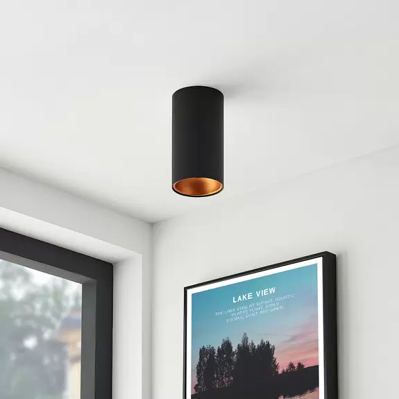 Lampenwelt Arcchio Hinka Deckenleuchte, rund, 18 cm, schwarz Jubiläumsangebot