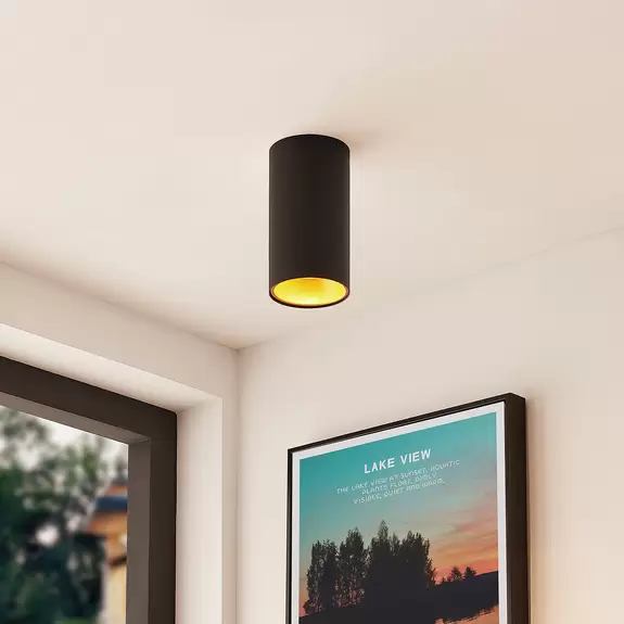 Lampenwelt Arcchio Hinka Deckenleuchte, rund, 18 cm, schwarz Jubiläumsangebot
