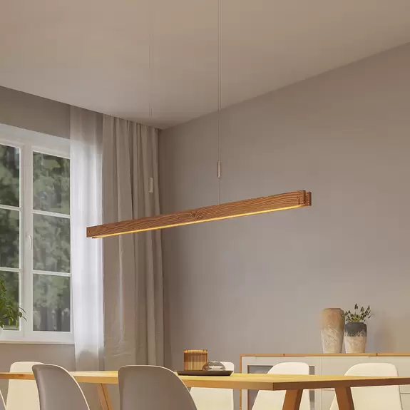 Lampenwelt Lindby Alimara LED-Holz-Hängeleuchte, 138 cm Wochenangebot