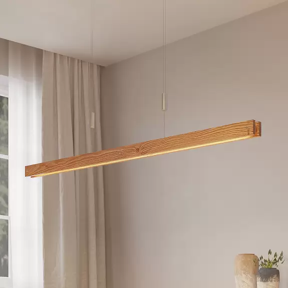Lampenwelt Lindby Alimara LED-Holz-Hängeleuchte, 138 cm Wochenangebot