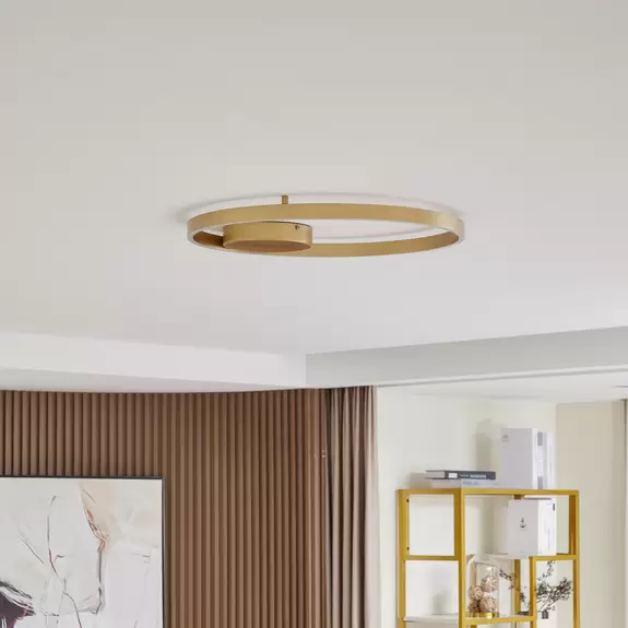 Lampenwelt Lucande Smart LED-Deckenleuchte Moise, gold, CCT, Tuya Bis zu 50% Rabatt