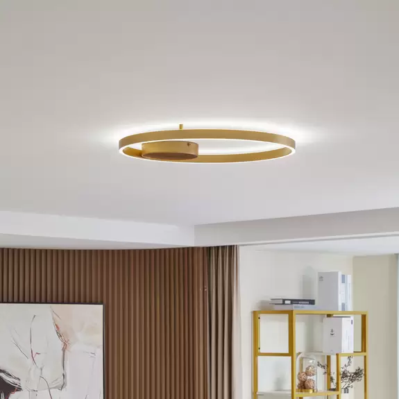 Lampenwelt Lucande Smart LED-Deckenleuchte Moise, gold, CCT, Tuya Bis zu 50% Rabatt