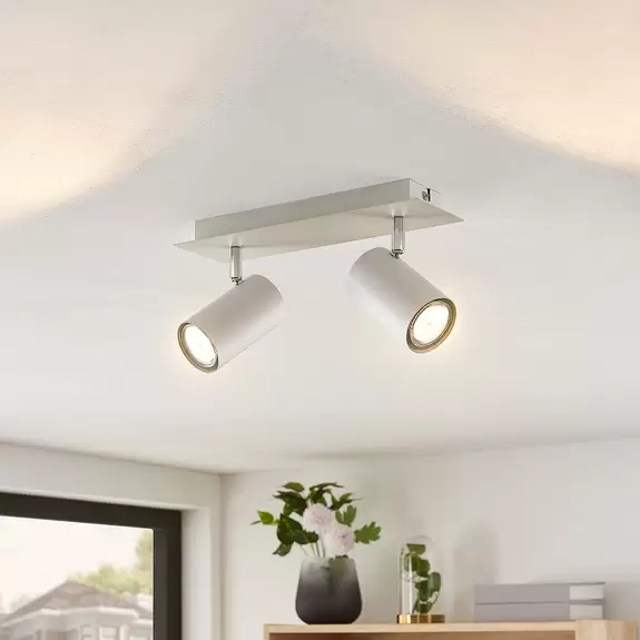 Lampenwelt Lindby Joffrey Deckenstrahler, 2-flammig, weiß Discount Store für neue Produkte
