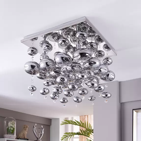 Lampenwelt Mit Glaskugeln behangene Deckenleuchte Esfera Black Friday Preise