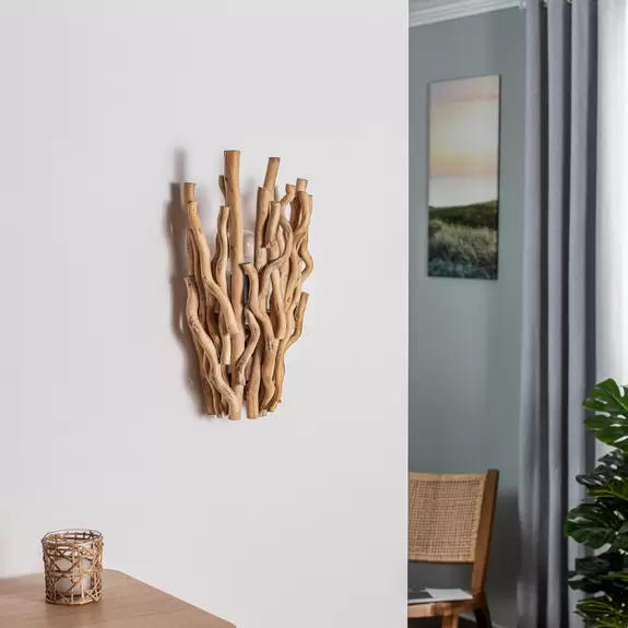 Lampenwelt Wandleuchte Agar mit Schirm aus Holz Auslauf