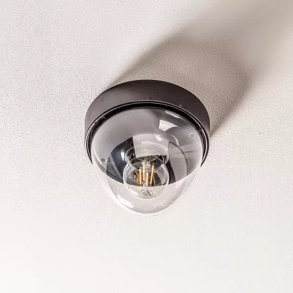 Lampenwelt Deckenleuchte Nook mit klarem Schirm, schwarz Kostenloser Versand