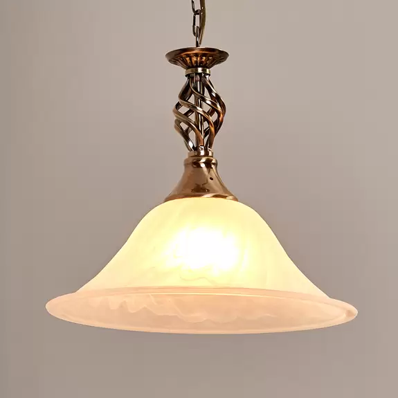 Lampenwelt Altmessing-Hängeleuchte Cameroon, 1-flammig Rabatt