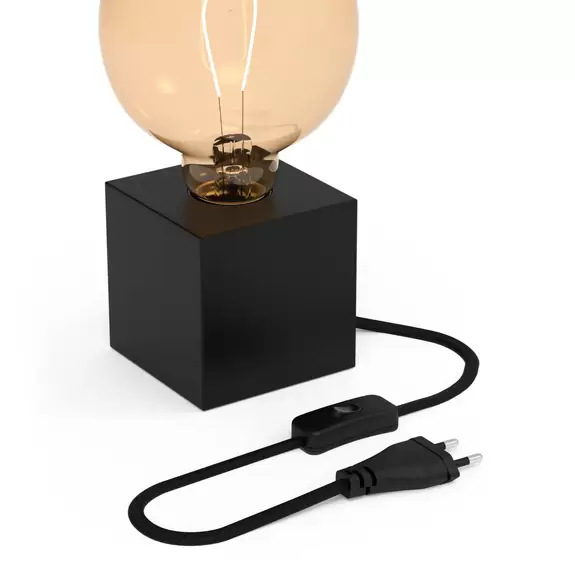 Lampenwelt Calex Tischleuchte in Würfelform, schwarz Flash Sale