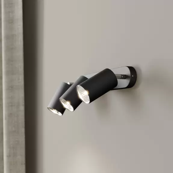 Lampenwelt Wandstrahler Eye Spot dreiflammig, schwarz Online Shopping