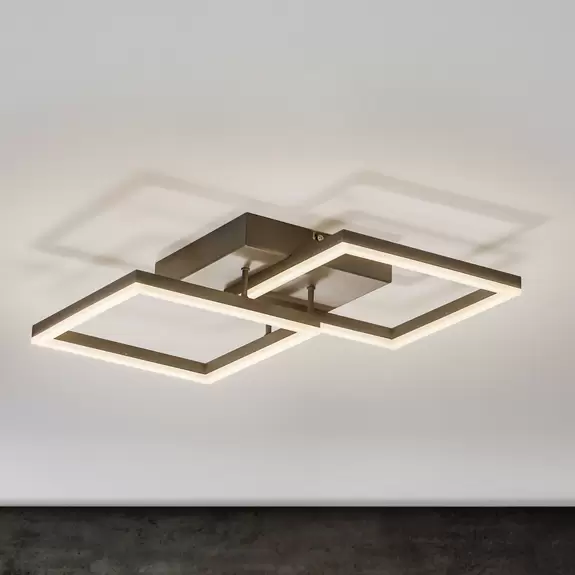 Lampenwelt LED-Deckenleuchte Bard 45x45 cm 2fl., anthrazit Tägliche Deals