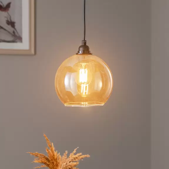 Lampenwelt Hängeleuchte Gold 020 1-flammig Glas Ø20cm Wochenangebot