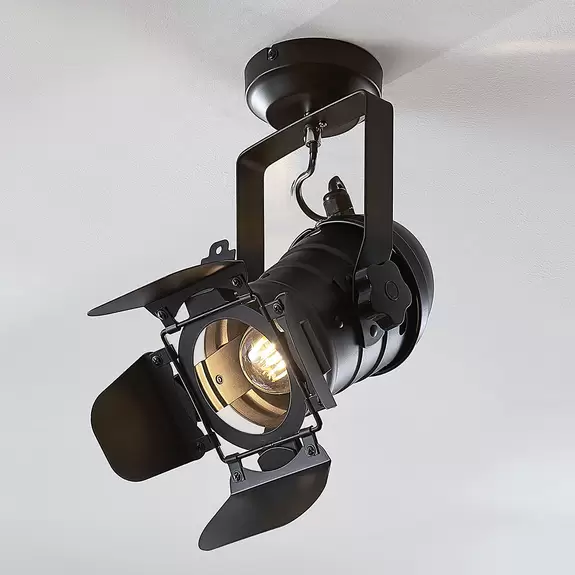 Lampenwelt Deckenspot Tilen 1-flammig mit Scheinwerfer-Design