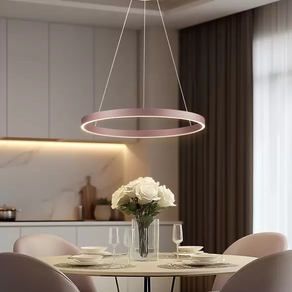 Lampenwelt Lucande Smart LED-Hängeleuchte Yonam, kaffee, 1-flg., Tuya Fabrikverkauf