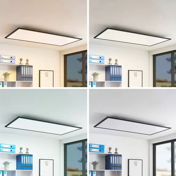 Lampenwelt Lindby Nelios LED-Deckenleuchte, CCT 120 x 60 cm Online Shopping