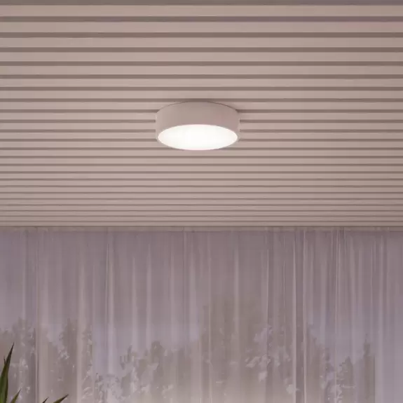 Lampenwelt Deckenleuchte Cleo, weiß, Ø 50 cm, Metall, IP54 Saisonschlussverkauf