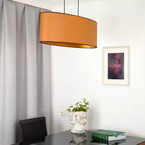Lampenwelt Envostar Hängeleuchte Idun, braun, 80 cm Naturmaterial vegan Black Friday