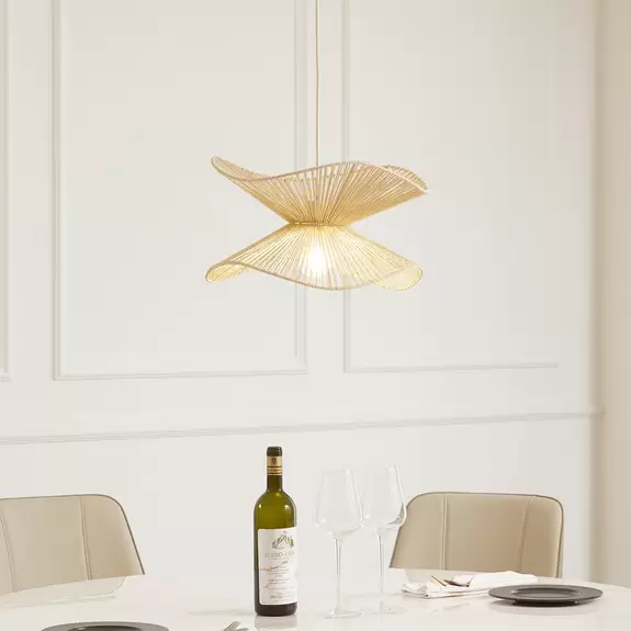 Lampenwelt Lindby Pendelleuchte Valdorin, beige, Papier, Ø 40 cm, E27 Top Angebot